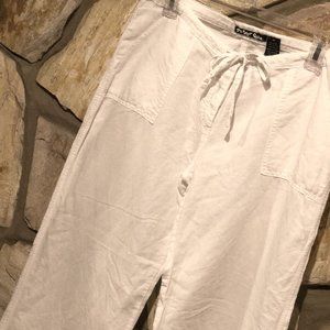White linen pants